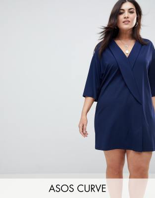 asos curve blue dress