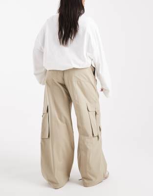 Asos Curve Asos Design Curve Oversized Utility Pull On Pants In White