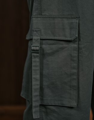 Asos Design Curve Oversized Utility Pull-on Pants With Tab Detail In Gray