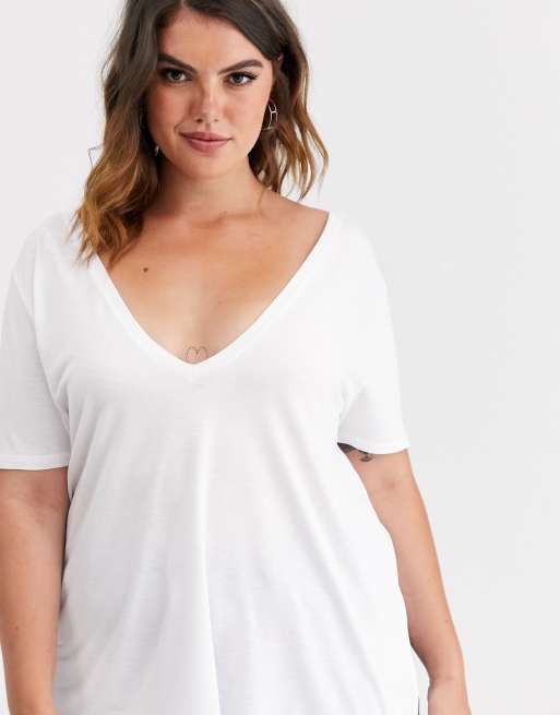 ASOS DESIGN Curve oversized T-shirt in white