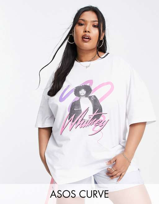 ASOS DESIGN Curve oversized Whitney t-shirt in white