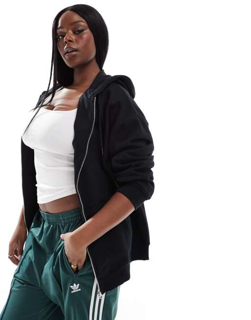 Asos design zip clearance through coat with hood