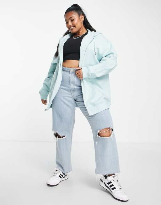 ASOS Design Curve Oversized Zip Through Hoodie