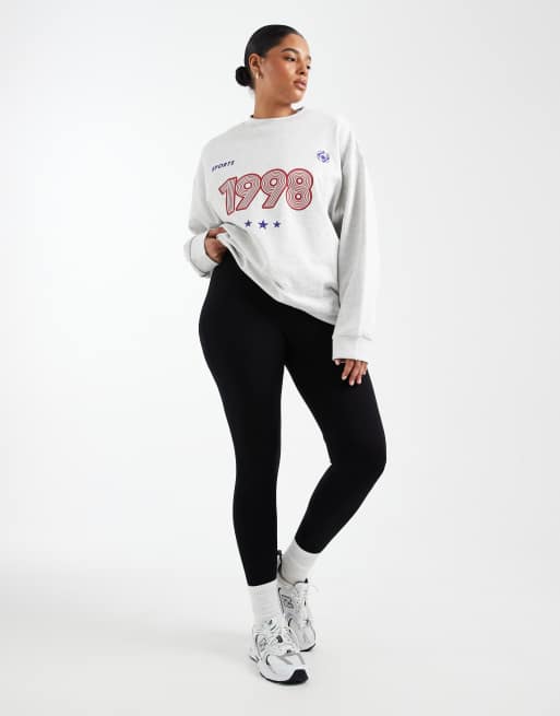 ASOS DESIGN Curve pack de 2 leggings básicos de punto en negro, 2 de 5
