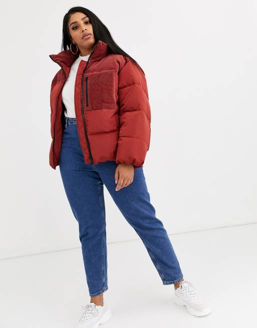 Asos design cord hot sale padded jacket