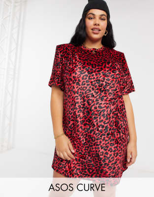 asos red leopard print dress