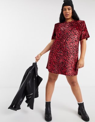 asos red leopard print dress