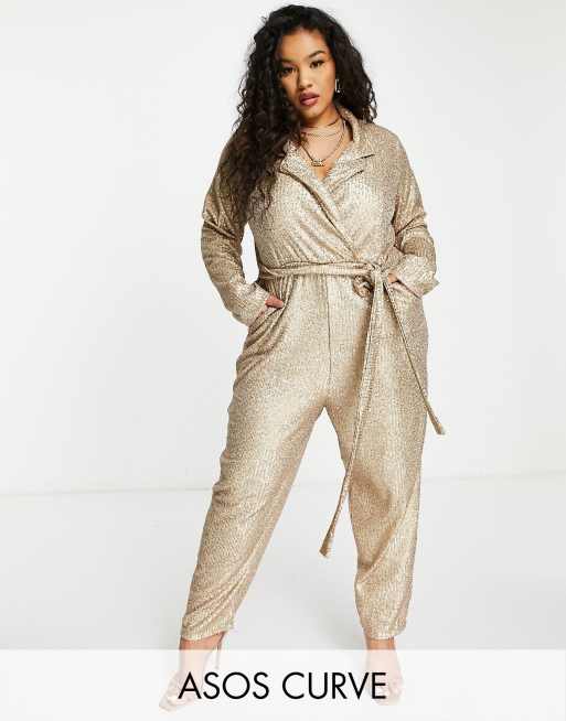 Asos gold jumpsuit on sale