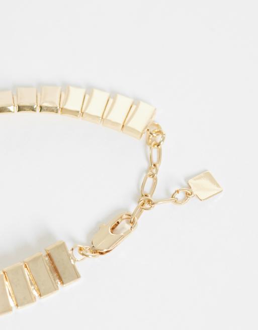 ASOS DESIGN Curve pakke med 2 armbånd i guldfarvet, 3 af 3