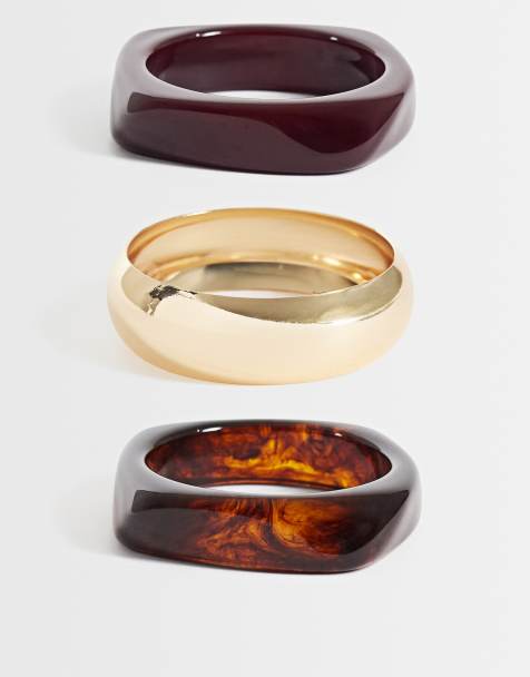 ASOS DESIGN Curve - Pakke med 3 armbånd i resin - view 1