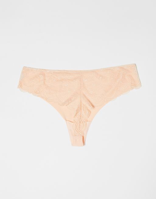 ASOS DESIGN Curve - Pakke med 3 beige blonde-G-strenge uden synlige kanter, 4 af 4