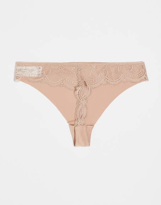 ASOS DESIGN Curve - Pakke med 3 beige blonde-G-strenge uden synlige kanter, 3 af 4