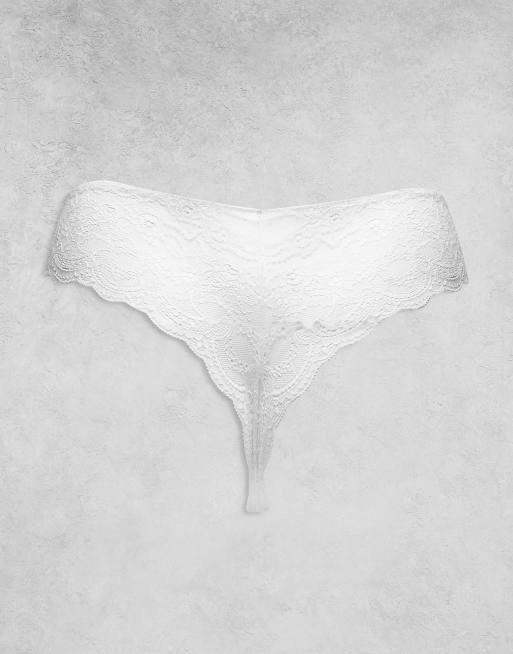 ASOS DESIGN Curve - Pakke med 3 hvide blonde-G-strenge uden synlige kanter, 2 af 4