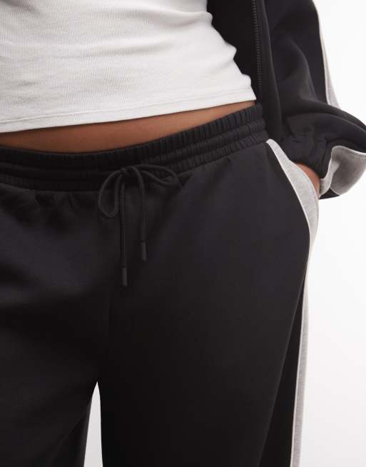 ASOS DESIGN Curve paneled sweatpants in black & gray scuba-style fabric, 4 of 5