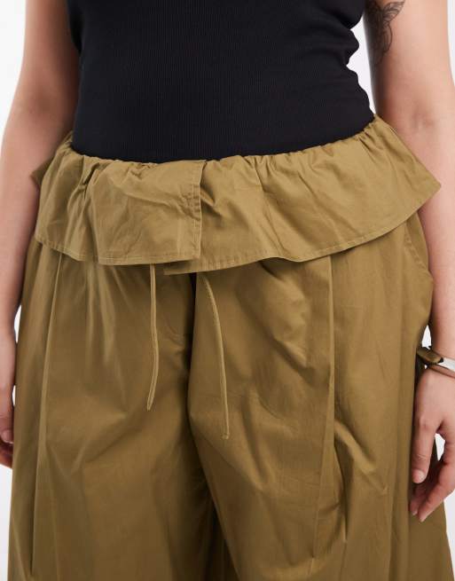 ASOS DESIGN Curve pantalon à taille repliée en kaki, 5 de 5