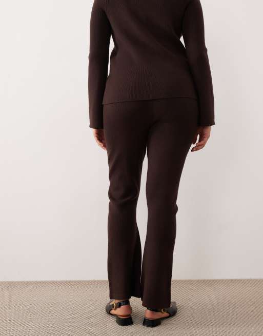 ASOS DESIGN Curve - Pantalon ample côtelé d'ensemble - Chocolat, 5 de 5
