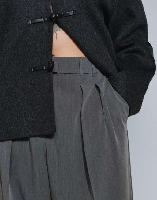 ASOS DESIGN Curve pantalon barrel ajusté gris chiné, 4 de 5
