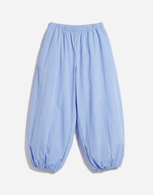 ASOS DESIGN Curve - Pantalon bouffant à enfiler en coton et nylon mélangés - Bleu, 6 de 12