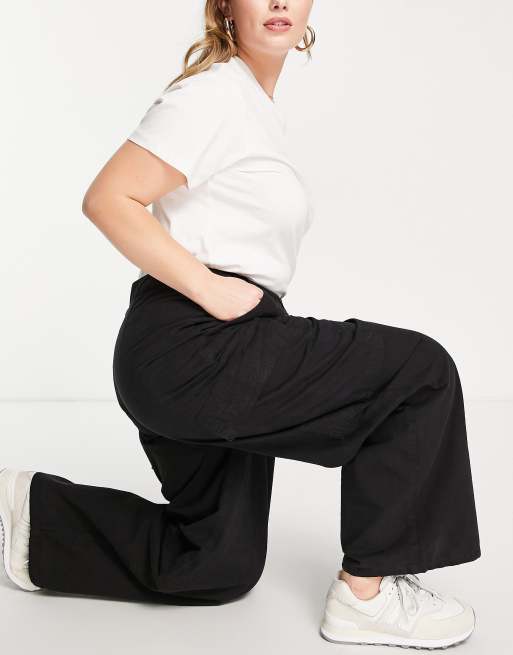 ASOS DESIGN Curve - Pantalon cargo oversize - Noir délavé, 3 de 4
