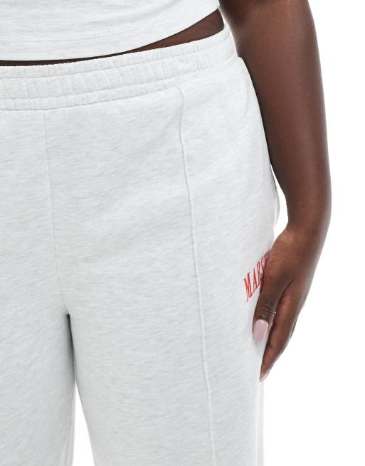 ASOS DESIGN Curve - Pantalon de jogging droit avec broderie Marseille - Glacier chiné, 2 de 5