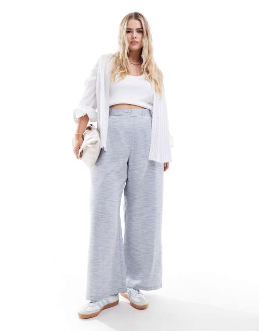 ASOS DESIGN Curve - Pantalon de tailleur à enfiler en aspect denim