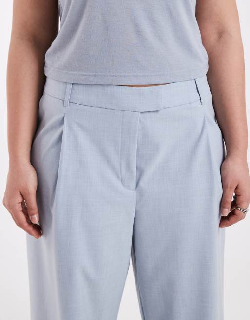 ASOS DESIGN Curve - Pantalon décontracté ajusté à taille basse - Bleu pastel et gris , 5 de 5