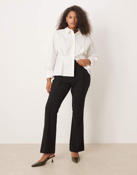 ASOS DESIGN Curve - Pantalon évasé habillé - Noir - view 1