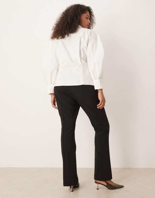 ASOS DESIGN Curve - Pantalon évasé habillé - Noir, 4 de 5