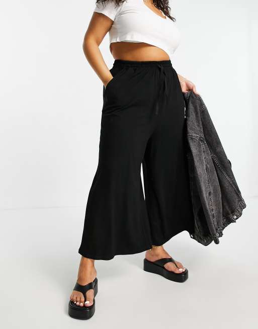 ASOS DESIGN Curve Pantalon large et court cordon de serrage