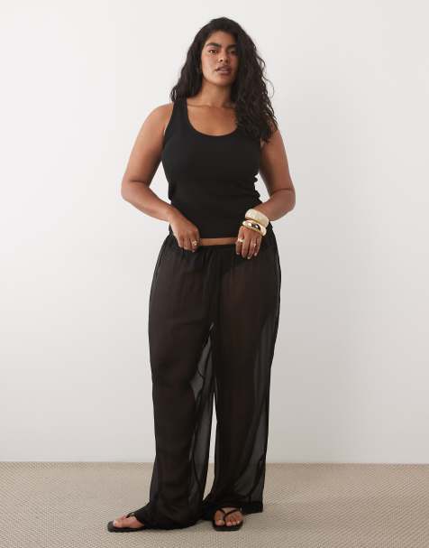 ASOS DESIGN Curve - Pantalon large transparent - view 1