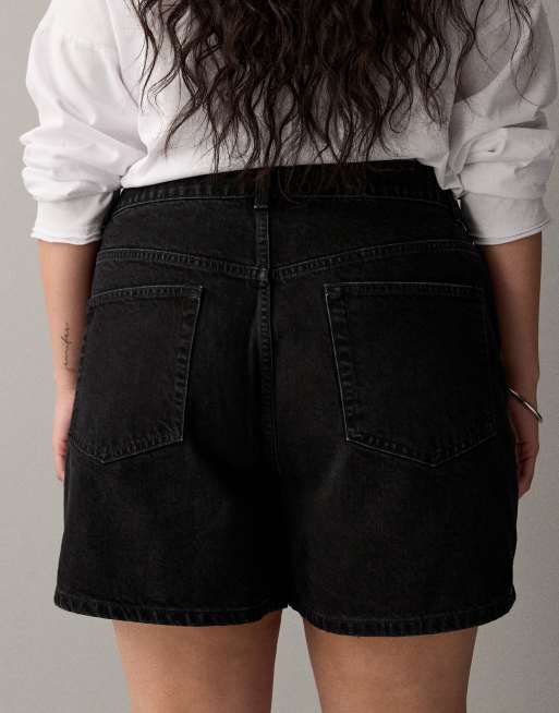 ASOS DESIGN Curve - Pantaloncini dad fit in denim nero slavato, 3 di 7