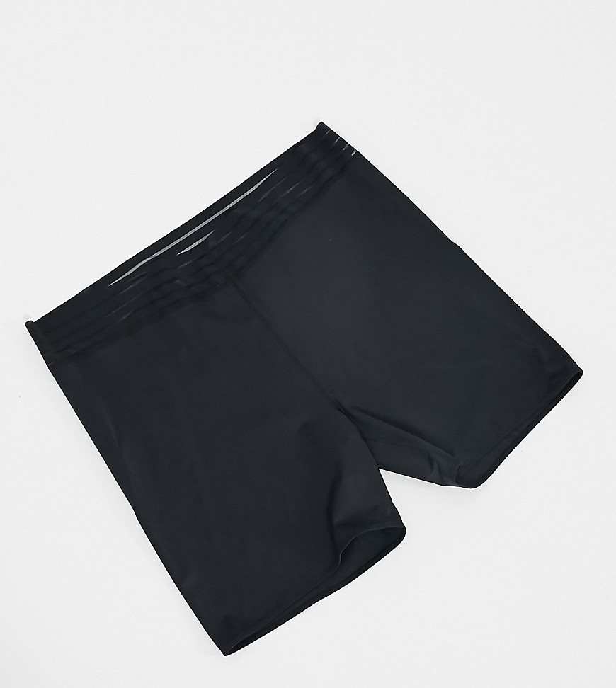 Slip Nero donna ASOS DESIGN Curve - Pantaloncini push-up modellanti in tessuto liscio riciclato nero