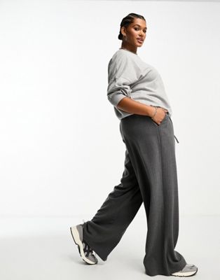 ASOS DESIGN Curve pull on trouser in grey stripe - ASOS Price Checker