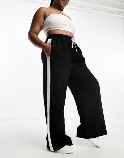 ASOS DESIGN Curve - Pantaloni neri con pannello a contrasto - view 1