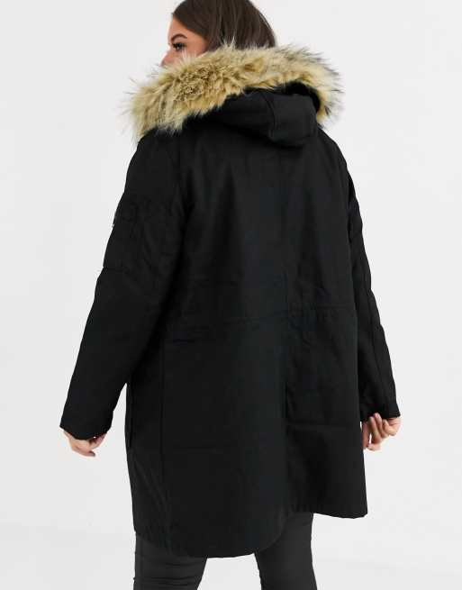 Asos design parka with detachable faux fur on sale liner