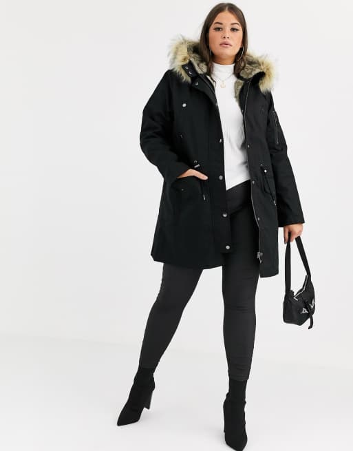 Asos parka with best sale detachable faux fur liner