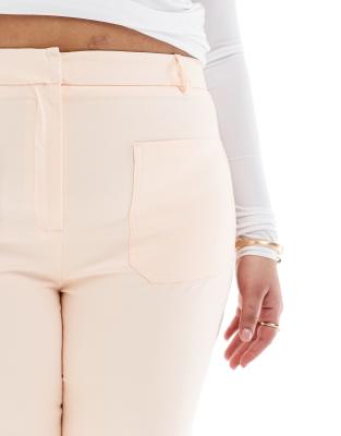 ASOS DESIGN CURVE PATCH POCKET FLARE PANTS 