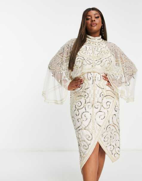 Gold and white clearance plus size dress