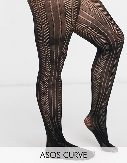 ASOS DESIGN Curve pelerine tights in black