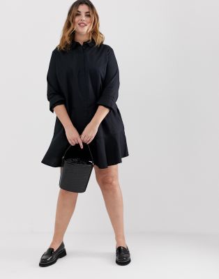 asos design peplum mini shirt dress