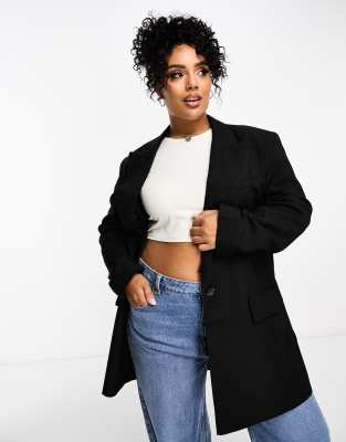 Asos Design Curve - Perfect - Blazer Taglio Lungo Nero
