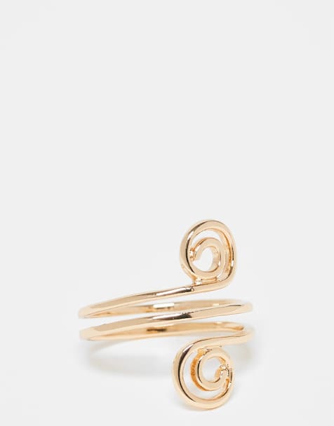 ASOS DESIGN Curve – Pierścionek w odcieniu złota z dwiema spiralami - view 1