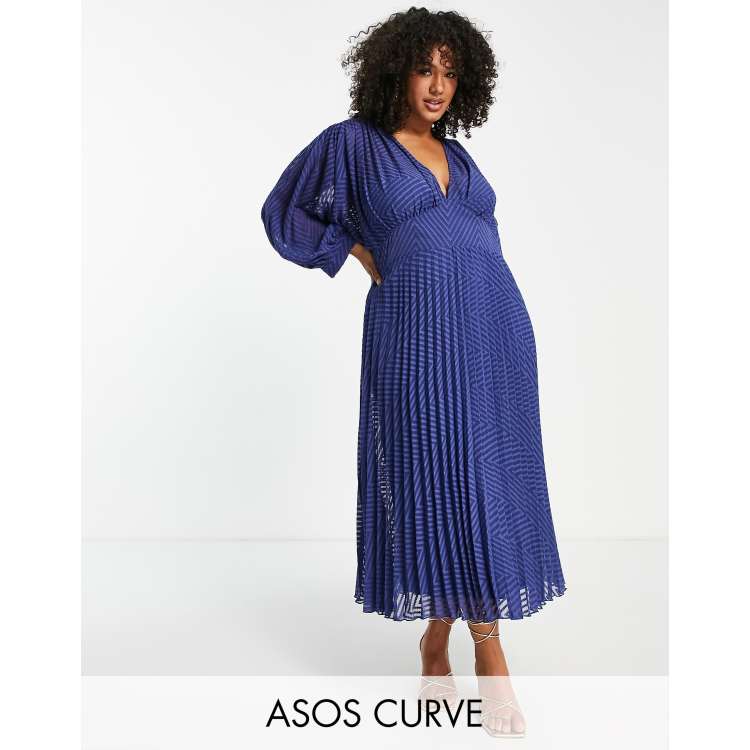 asos design soft batwing midi dress ASOS DESIGN super soft slash neck blouson batwing midi dress in stone