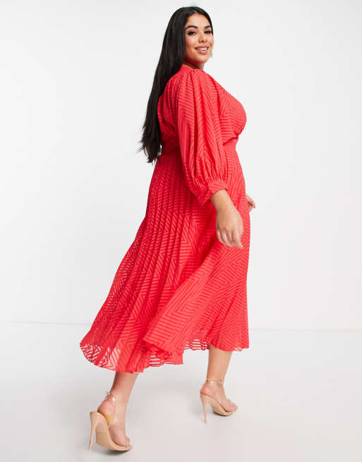 Asos pleated chevron outlet midi skirt