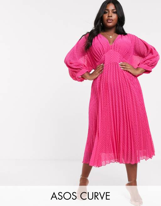 Asos curve store pink dress