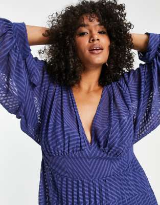 asos design soft batwing midi dress ASOS DESIGN super soft slash neck blouson batwing midi dress in stone