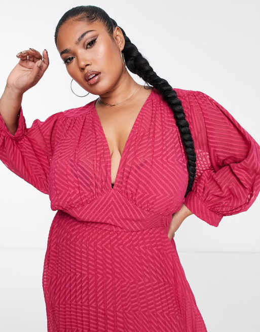 Asos curve pink outlet dress