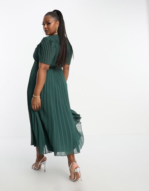 CURVE Pleated Midi Dress