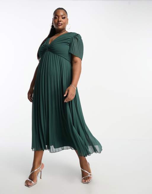 Curve hot sale pleated dress