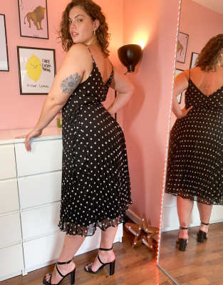 asos black and white spotty dress